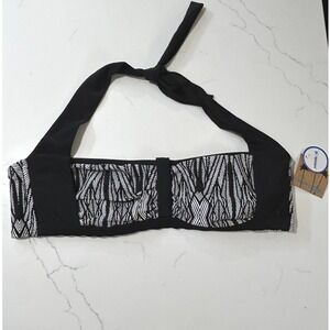 NEW Sexy Swimsuits For All Bandeau Halter Bikini Top 20D/DD Black White Beach